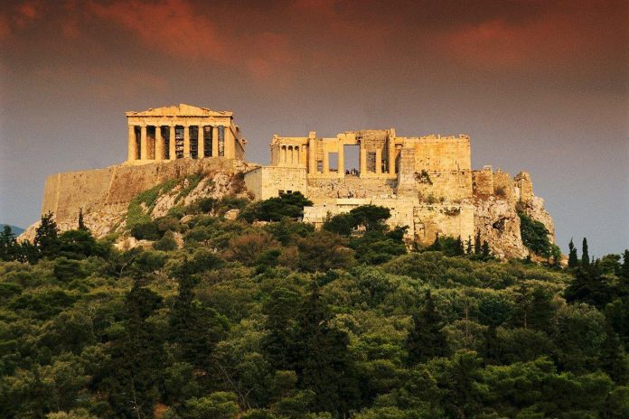 Exterior of the Propylaea and the Parthenon