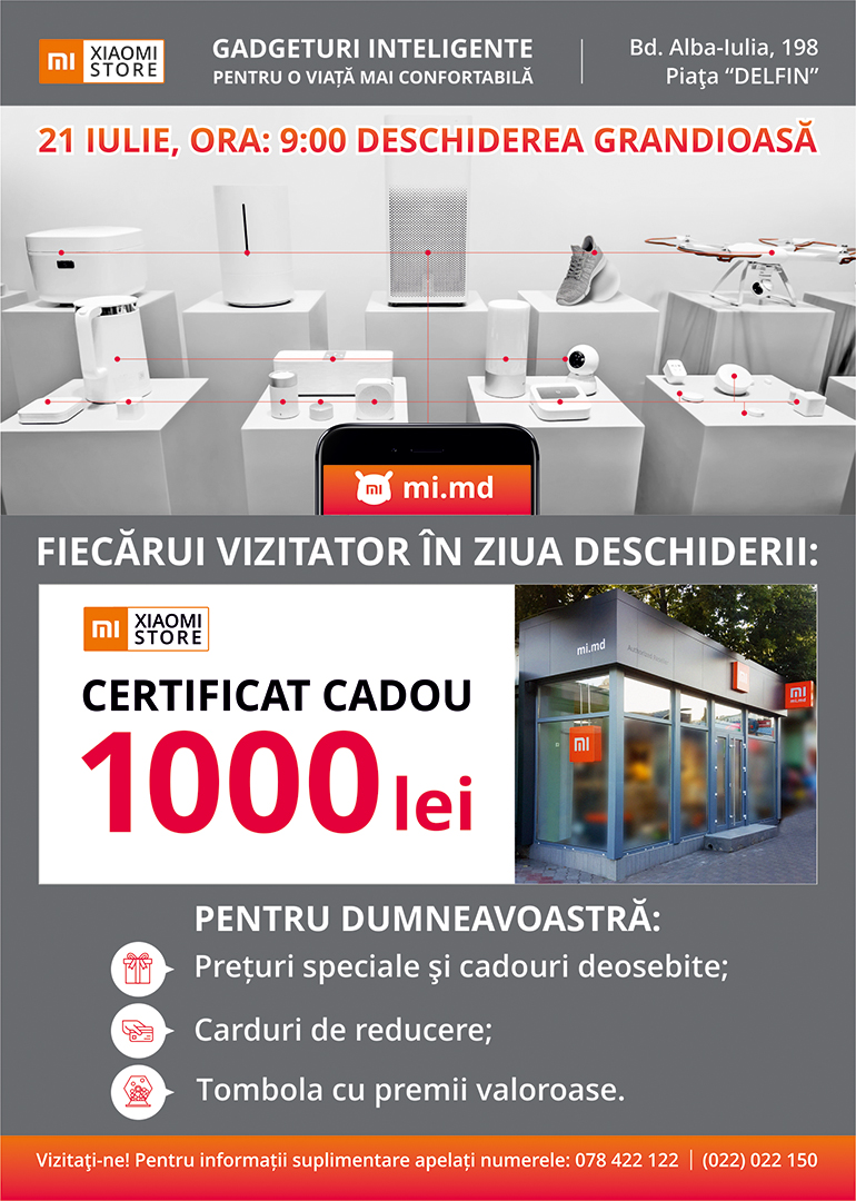 Compania Xiaomi își deschide ușile noului Mi Store în Chișinău!